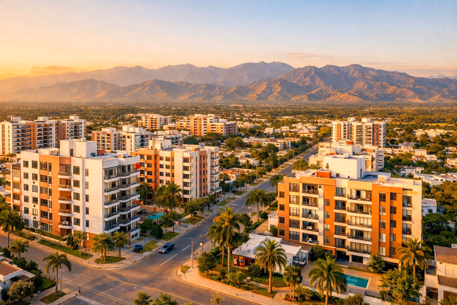 Vista panorámica del mercado inmobiliario en Neiva Huila con edificios residenciales modernos 2026