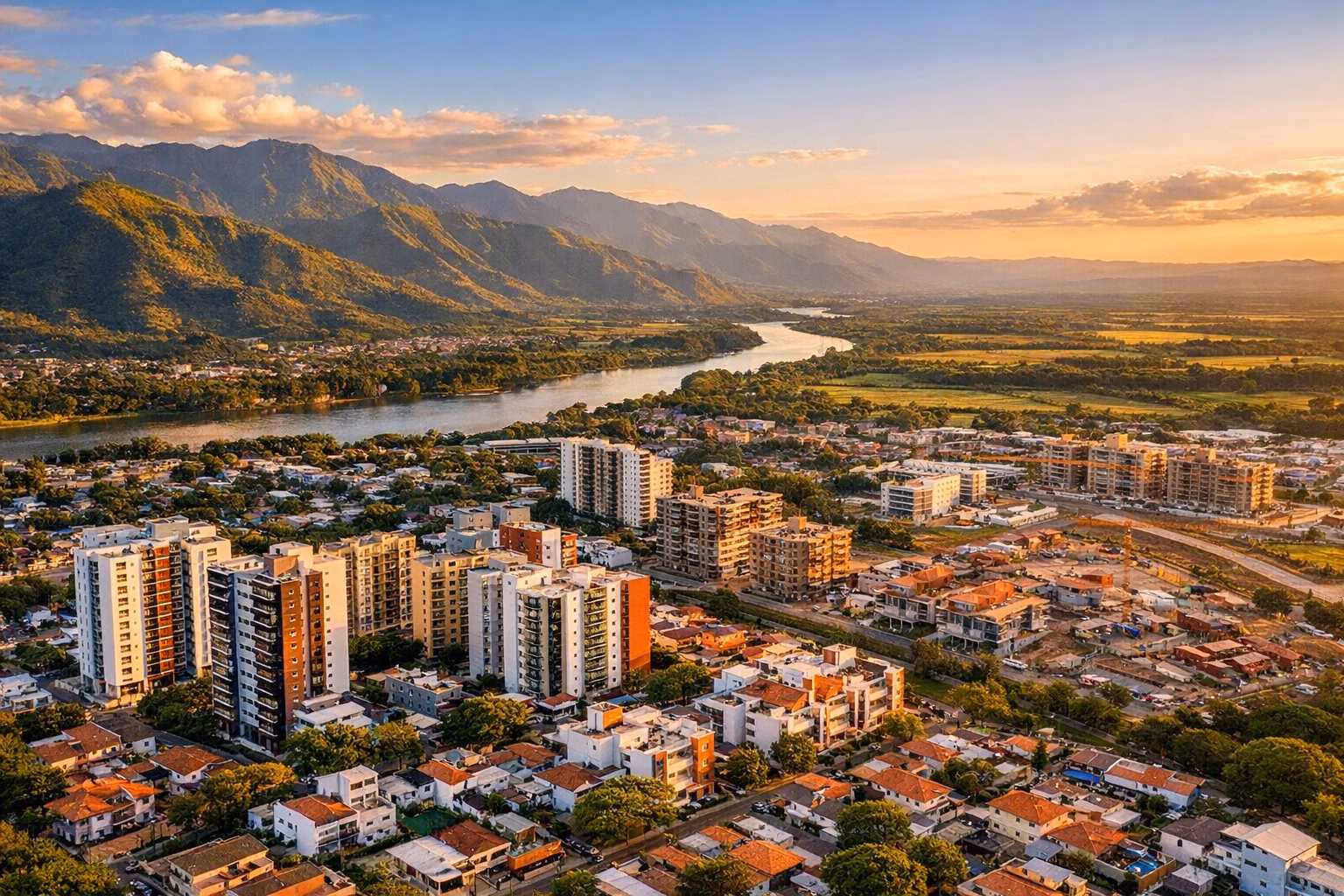 Vista aérea de zonas residenciales en valorización en Neiva Huila Colombia 2026