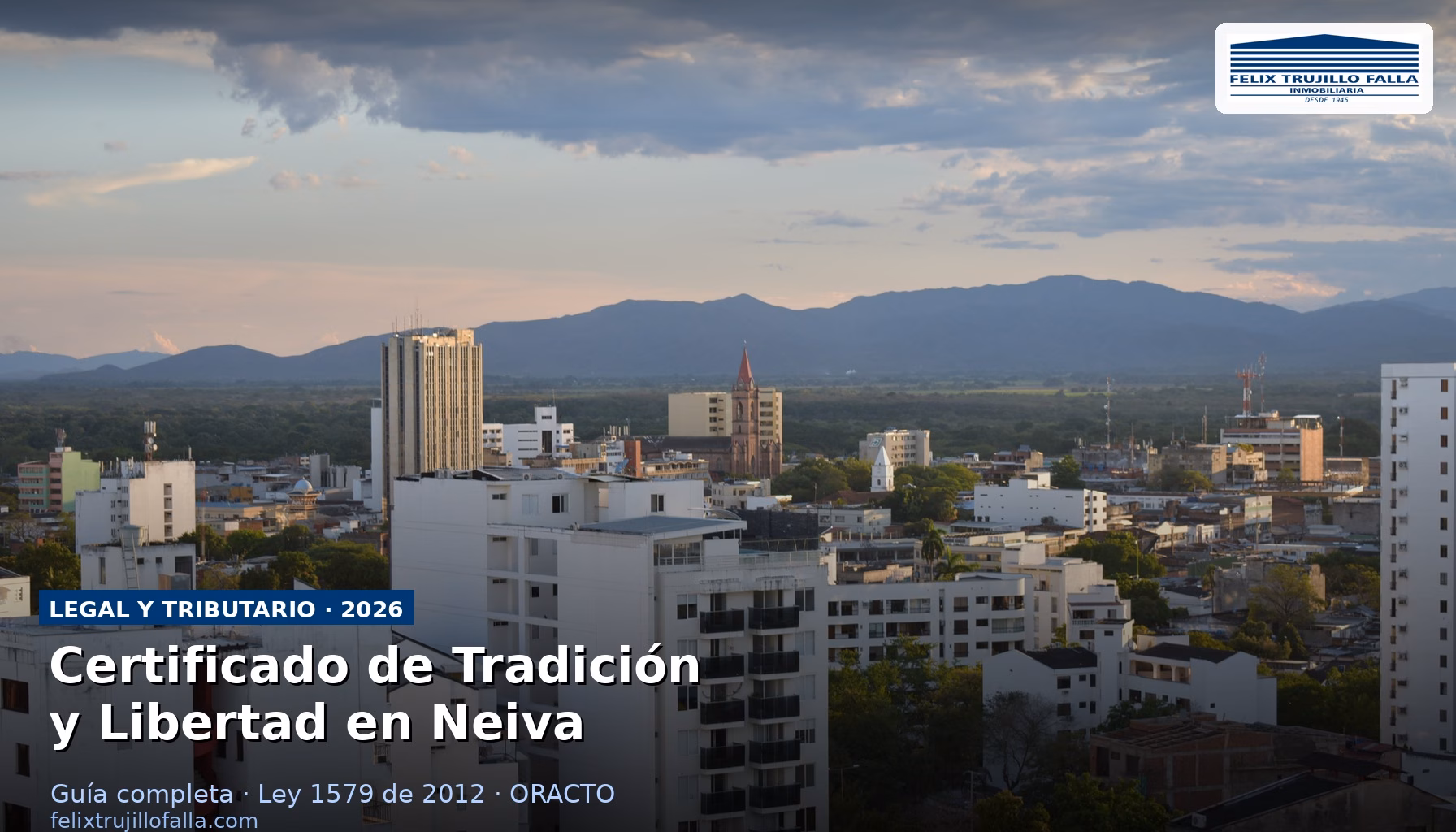 Certificado de tradición y libertad sobre escritura pública de inmueble en Neiva Huila Colombia